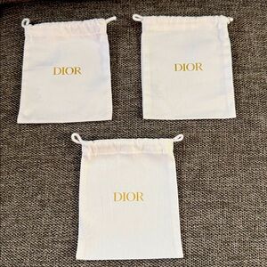 Dior Set of 3 Small Woven Pouch Dust Bag White Gift Wrap Luxury Gift New